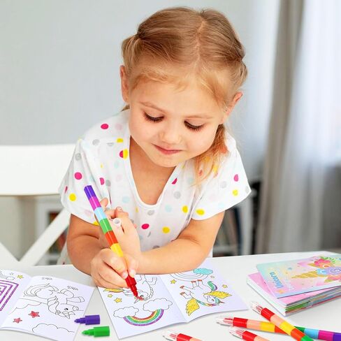 12 قطعة من دفاتر التلوين الصغيرة من BenLouis، مجموعة هدايا للحفلات للأطفال وحفلات قوس قزح للفتيات وحفلات عيد ميلاد وحيد القرن وحقيبة هدايا ومستلزمات حشو الأنشطة in Kuwait