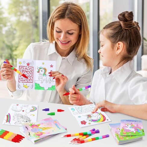 12 قطعة من دفاتر التلوين الصغيرة من BenLouis، مجموعة هدايا للحفلات للأطفال وحفلات قوس قزح للفتيات وحفلات عيد ميلاد وحيد القرن وحقيبة هدايا ومستلزمات حشو الأنشطة in Kuwait