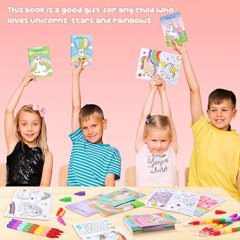 12 قطعة من دفاتر التلوين الصغيرة من BenLouis، مجموعة هدايا للحفلات للأطفال وحفلات قوس قزح للفتيات وحفلات عيد ميلاد وحيد القرن وحقيبة هدايا ومستلزمات حشو الأنشطة in Kuwait