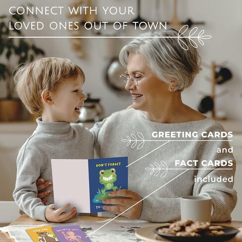 Hat Acrobat Thinking of You Cards with Envelopes - 20 Uniquely Designed Just Because Cards with Fact Cards to Send to Stay in Touch with Family, Friends, Colleagues, Students (40) in Saudi Arabia