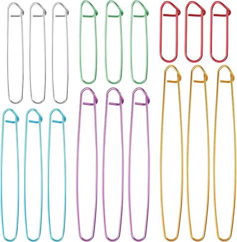 18 PCS Knitting Stitch Holder, 6 Size Yarn Stitch Holder Set for Crochet Knitting Needle, Aluminum Yarn Stitch Holders Practical Knitting Crochet Tools for Knitting Notions or Crochet, Colorful in Saudi Arabia