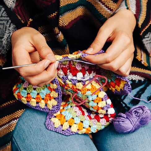 18 PCS Knitting Stitch Holder, 6 Size Yarn Stitch Holder Set for Crochet Knitting Needle, Aluminum Yarn Stitch Holders Practical Knitting Crochet Tools for Knitting Notions or Crochet, Colorful in Saudi Arabia