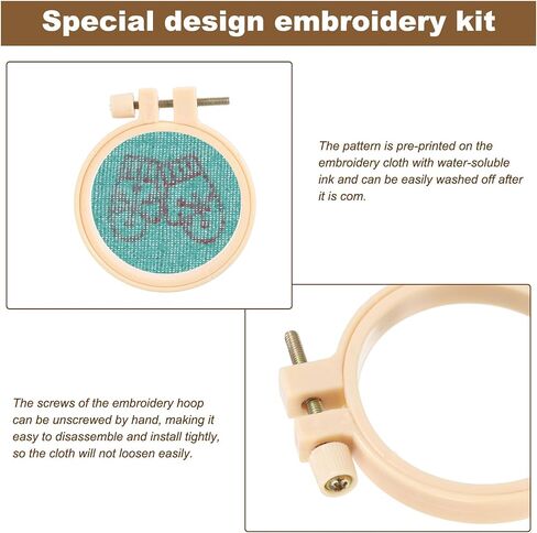 PATIKIL Embroidery Necklace Kit, Embroidery Kit for Beginners Cross Stitch Kits for Beginners Embroidery Kits Small Pendant Hand Crafts for Adults Women Gift DIY Jewelry Making, Flower in Saudi Arabia