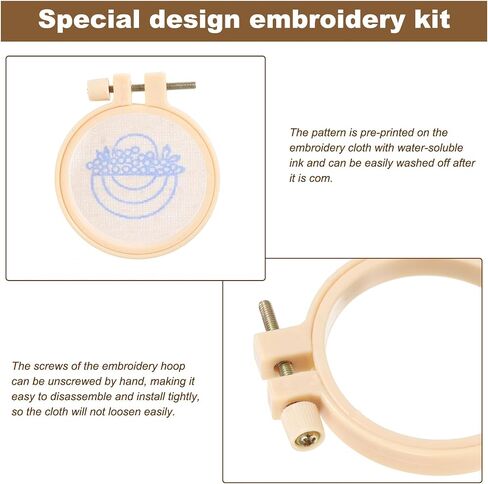 PATIKIL Embroidery Necklace Kit, Embroidery Kit for Beginners Cross Stitch Kits for Beginners Embroidery Kits Small Pendant Hand Crafts for Adults Women Gift DIY Jewelry Making, Flower in Saudi Arabia