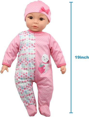 Little Darlings: 19" Cuddle Baby - Pink Kitty - Talking Baby Doll Set w/Accessories, Makes 6 Different Baby Sounds in Saudi Arabia
