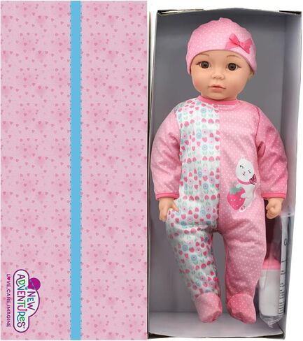 Little Darlings: 19" Cuddle Baby - Pink Kitty - Talking Baby Doll Set w/Accessories, Makes 6 Different Baby Sounds in Saudi Arabia