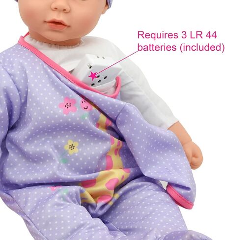 Little Darlings: 19" Cuddle Baby - Pink Kitty - Talking Baby Doll Set w/Accessories, Makes 6 Different Baby Sounds in Saudi Arabia