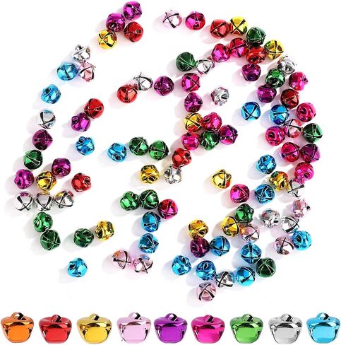 100pcs Jingle Bells for Crafting, 0.31in Christmas Mini Bells DIY Small Bells for Crafts Decorative Tiny Metal Bells for Holiday Festival Gift Boxes Decorations (Silver) in Saudi Arabia
