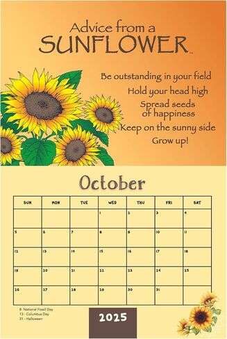 Advice from Nature 2025 Wall Calendar, 16-Month Calendar with Inspirational Nature Art, 18x12 Inches, Printed on Replanted Paper CADV2025 in Saudi Arabia