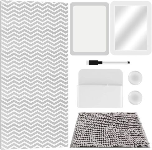 Locker Accessories Kit Back to School Essentials Include Magnetic Wallpaper Mirror Locker Carpet Whiteboard with Dry Erase Marker and Locker Organizer Supplies for Girls School Office (Rose Red, Pink) in Kuwait
