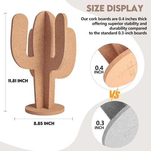 Cute Potted Cactus Desktop Cork Board - Multi-Functional Bulletin Board for Home Office and School Use in Saudi Arabia