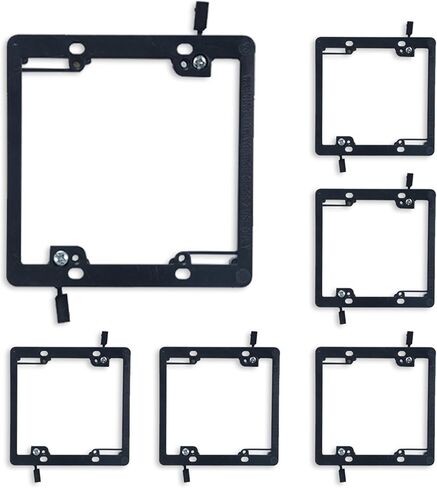 Cosfox 1 Gang Low Voltage Mounting Bracket for Passing Though Telephone Wires, Network Cables, HDMI, Coaxial, Speaker Cables, TVCable, Pack of 12, Black, 24 Screws and Cutting Template Included in Kuwait