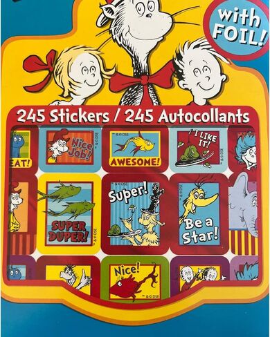 Everything Kids Dr. Seuss Sticker Book - with Foil - 245 Stickers! Ages 3+, Purple in Saudi Arabia