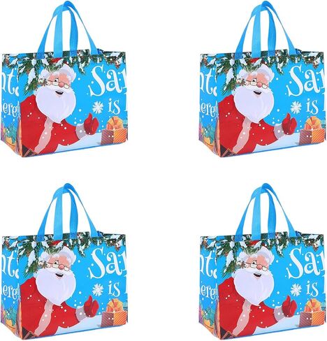 16 قطعة من أكياس هدايا عيد الميلاد من أنبيليلا، أكياس مغلفة يدوية غير منسوجة، حقائب كبيرة، حقائب هدايا، مناسبة لحقائب هدايا عيد الميلاد in Kuwait