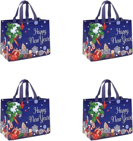 16 قطعة من أكياس هدايا عيد الميلاد من أنبيليلا، أكياس مغلفة يدوية غير منسوجة، حقائب كبيرة، حقائب هدايا، مناسبة لحقائب هدايا عيد الميلاد in Kuwait