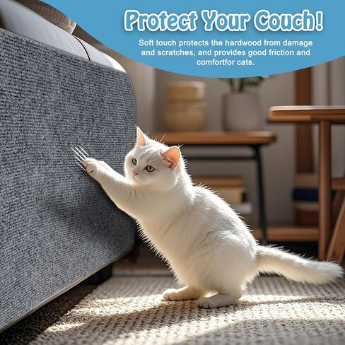 78.7"x15.8" Cat Scratching Mat - Trimmable Self Adhesive DIY Climbing Cat Scratcher Pad Replacement for Cat Tree Shelves and Post Cat Scratch Furniture Protector#05 in Kuwait