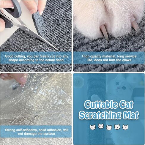 78.7"x15.8" Cat Scratching Mat - Trimmable Self Adhesive DIY Climbing Cat Scratcher Pad Replacement for Cat Tree Shelves and Post Cat Scratch Furniture Protector#05 in Kuwait