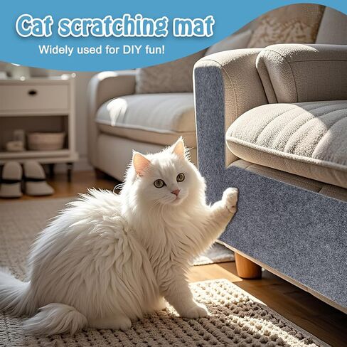 78.7"x15.8" Cat Scratching Mat - Trimmable Self Adhesive DIY Climbing Cat Scratcher Pad Replacement for Cat Tree Shelves and Post Cat Scratch Furniture Protector#05 in Kuwait