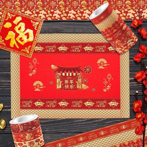 عيد الربيع اشي الشريط 12 لفة التنين العام اشي الشريط مجموعة التعبئة الشريط السنة الصينية الجديدة اشي الشريط الزخرفية الشريط in Kuwait