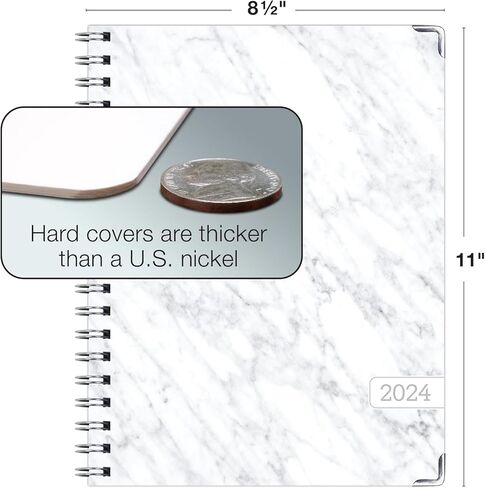 مخطط غلاف فني 2024: (نوفمبر 2023 حتى ديسمبر 2024) 8.5 بوصة × 11 بوصة مخطط يومي أسبوعي شهري وجدول أعمال سنوي. مجموعة إشارة مرجعية ومجلد جيب وملاحظات لاصقة (رخام رمادي) in Kuwait