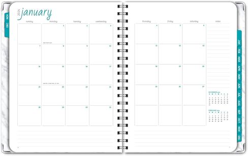 مخطط غلاف فني 2024: (نوفمبر 2023 حتى ديسمبر 2024) 8.5 بوصة × 11 بوصة مخطط يومي أسبوعي شهري وجدول أعمال سنوي. مجموعة إشارة مرجعية ومجلد جيب وملاحظات لاصقة (رخام رمادي) in Kuwait