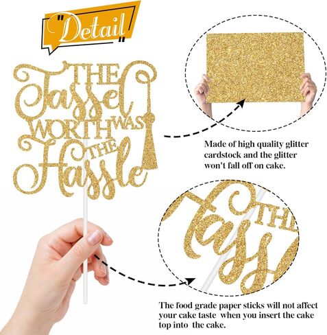 كانت الشرابة تستحق أعلى الكعكة، تهانينا يا غراد، لزينة حفلات التخرج لعام 2025، بريق ذهبي in Kuwait