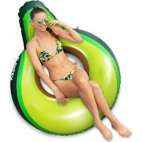 Avocado Pool Float - XtraLarge 37 Inches, Pool Floats Adult | Avocado Inflatable Float with Backrest | River Tubes for Floating | Pool Floaties for Adults | Floaty for Adult