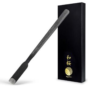 Wazakura Carbon Steel Curved Bonsai Jin Chisel 7.2 inches (185 mm) Made in Japan, Deadwood Carving Tool, Japanese Shari Bark Scraper, Detail Woodworking Gouge - Silver
