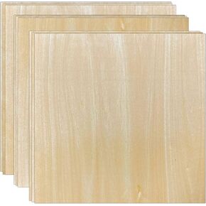 9 Pack Unfinished Basswood Sheet 1/16 x12 x12 Inch Thin Square Wood Board Sheet for Crafts Kricut Model Making