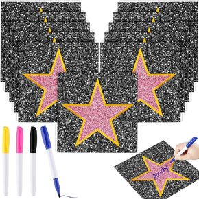 Chivao Movie Star Stickers Star Red Carpet Stickers Personalize Movie Theme Party Decorations with Markers Paint Pens for DIY Home Bar Office Decor(60 Pack)