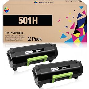 Compatible Toner Cartridge Replacement for Lexmark 501H 50F1H00 50F1000 for MS310dn MS310d MS410dn MS510 MS510dn MS510dtn MS610 MS610dn MS610de MS610dte MS610dtn MS312dn (Black, 2-Pack)