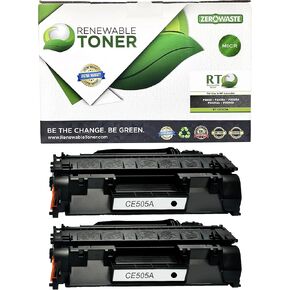Renewable Toner 05A MICR Toner Compatible Replacement for HP CE505A CE505D Laserjet P2035 P2035N P2055DN 2055DN 2035N P2030 P2050 P2055D P2055X | Check Printer Ink Cartridge (Pack of 2)