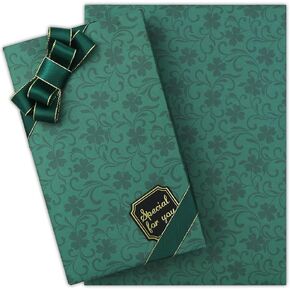 Four Leaf Clover Green Wrapping Paper,Birthday Gift Wrapping Paper for Woman Man,4 Folded Sheets Lucky Gift Paper with Ribbon and Gift Tags for Christmas Father Mother Party Gift Wrap,28 * 20 Inch