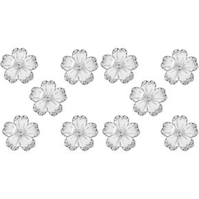 VICASKY 10 Pcs Alloy Diamond Buttons Crystal Glass Beads Buttons Rhinestone Flatback Flower Buttons for Crafts Decorative Sewing Buttons Suit Accessories