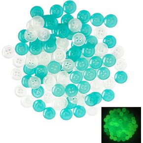 100Pcs Craft Buttons,Glow in The Dark Buttons,4-Hole Decorative Buttons, Used for Sewing Scrapbooks,Holiday Decorations and DIY Projects