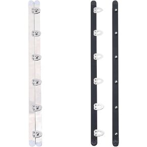 GORGECRAFT 2 Colors 12" Corset Busk with Buttons Black & White Stainless Steel Corset Busk Boning 30cm 6 Buckles Spring Steel Corset Spoon Busk with Silver Buttons for Sewing and Closure of Corsets