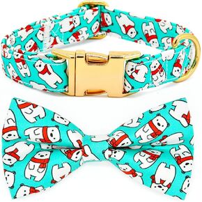 Dog Collars with Bow Tie, Cute Space Bowtie Accessory for Dogs, Gold Metal Accessories Collars for Small Medium Large Dogs, M (12"-20")