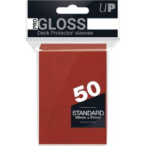Ultra Pro - PRO Gloss 50ct Standard Size Card Protector Sleeves (Red) - Protect You Collectible Trading Cards, Sports Cards, & Gaming Cards with a Bright and Vibrant Color