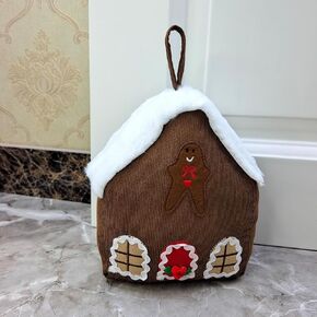 White Snow House Door Stopper, Decorative Door Stop Brown and White (Brown and White)