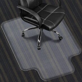 Office Chair Mat for Carpeted Floors with Lip, Desk Mats 47"X36" for Rolling Desk on Low Pile Carpets, Small Computer Gaming Plastic Floor Mats for Office Chair on Carpet, Easy Glide Without Curling