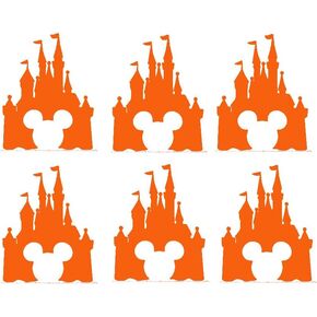 Fairytale Castle with Mouse Face Mickey Inspired Novelty Decal - Comes in Various Sizes and Colours (10cm x 7.5cm, Black)