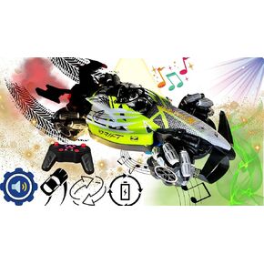 Formula Drift Car with Smoke, LED Lights, 360° Rotation, and Sound with Ultimate Drifting Experience 14"x7" (Blue)