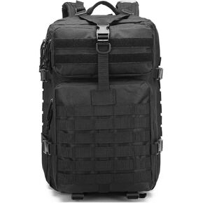 45L Military Backpack With Gun Holster Mag Pouch of Handgun, Tactical Hunting Backpack for Men Hiking Daypack 3-Day Pack With Bottle Holder (Black)