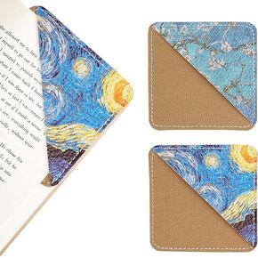 LIZIMANDU Personalized Leather Bookmarks,Corner Letter Bookmark,Cute Book Accessories for Women Men Girls Boys Student Teacher Kids Book Lovers Gifts(1-Purplle Flower)