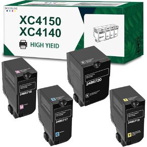 XC4140 XC4150 Toner Cartridge (4 Pack,Extra High Yield Multi Colored-4 Packs) 24B6717 24B6718 24B6719 24B6720 Replacement for Lexmark XC4150 XC4140 XC4143 XC4153 Printer