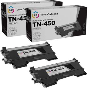 LD Products Compatible Toner Cartridge Replacement for Brother TN450 High Yield (Black, 2-Pack) Compatible with Brother Intellifax 2840 2940 MFC-7240 MFC-7360N MFC-7365DN MFC-78