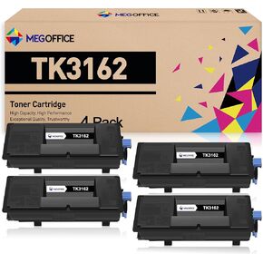 Compatible Toner Cartridge Replacement for Kyocera TK3162 TK-3162 3162 for ECOSYS M3645idn, M3145idn, P3045dn, P3050dn, P3055dn, P3060dn, P3150dn, P3155dn, P3260dn, M3145dn ( Black, 4 Pack)