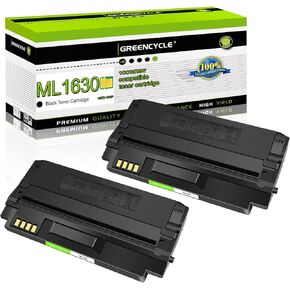 greencycle 2 Pack ML-D1630A Toner Cartridge High Yield Compatible for Samsung ML1630 ML-1630 ML-1630W SCX-4500 SCX-4500W Series Printer