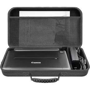 Hard Travel Case for Canon PIXMA TR150 / iP110 Wireless Portable Printer and Battery Pack, Printer Organizer with Adjustable Shoulder Strap, Mesh Pocket fit Ink Tank, Adapter (CASE ONLY!)