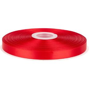 100 Yards Red Double Faced Satin Ribbon - 5/8" Width for Wedding, Gift Wrapping, Floral Arrangement and Crafts